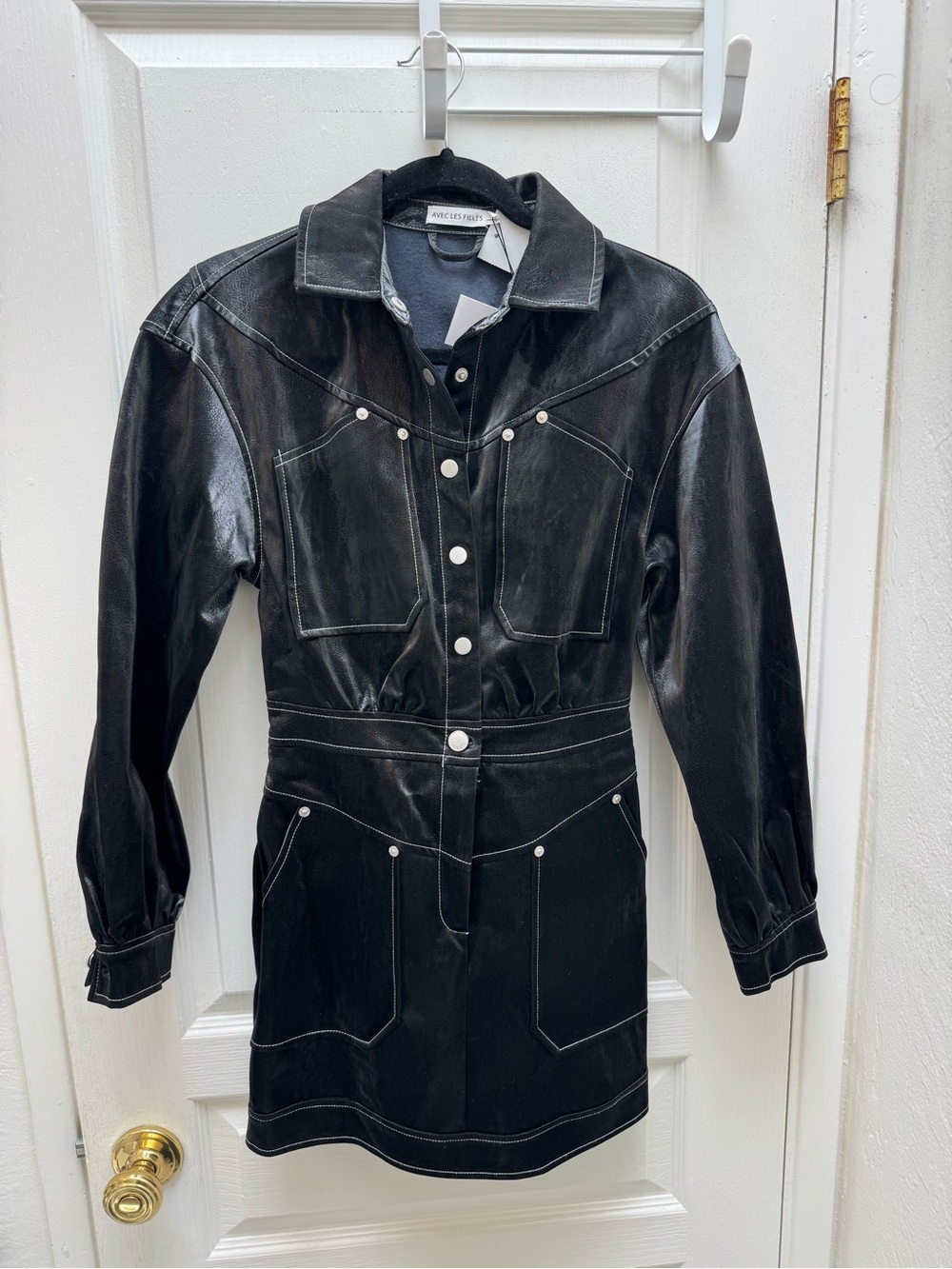 Avec Les Filles Black Leather Dress